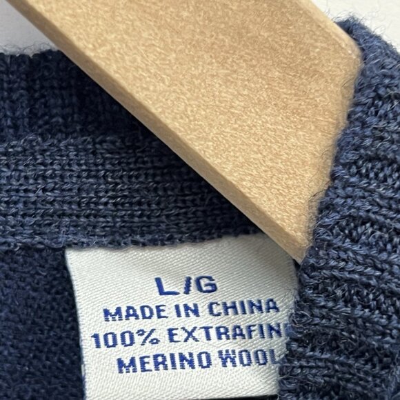 Tommy Bahama Extrafine Merino Wool V Neck Sweater Size L Large Blue - Picture 4 of 5